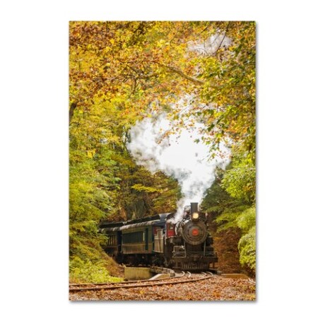 PIPA Fine Art 'Steam Train With Autumn Foliage' Canvas Art,22x32